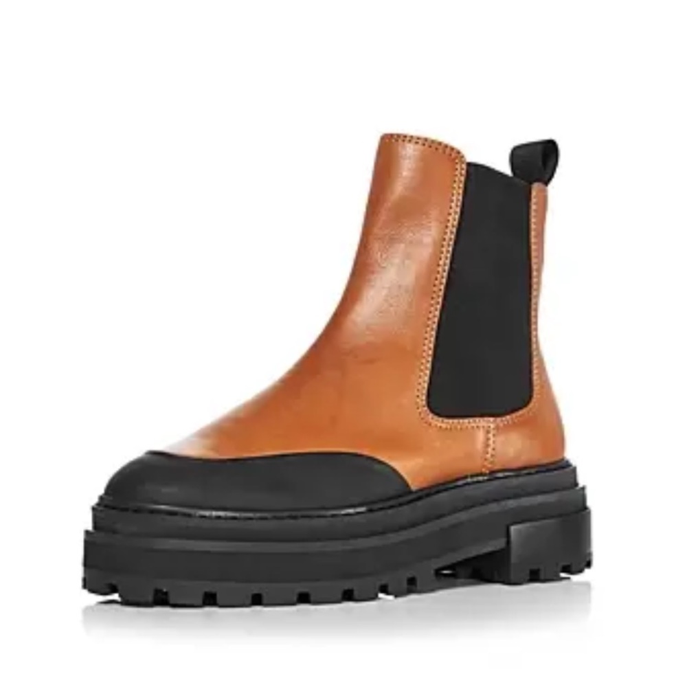 Aqua Mud Guard Chelsea Lug Ankle Boot tan caramel chestnut black